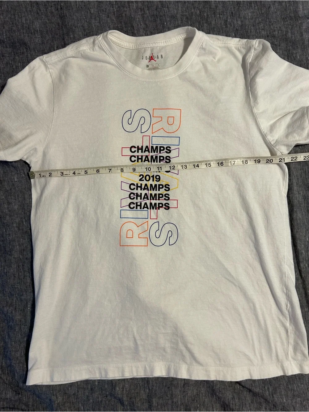 Jordan White Tee with Red Jumpman Logo